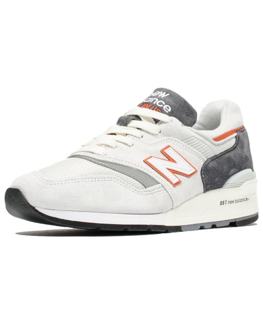 New Balance 997 Series Retro Low Top Casual White Gray Orange Made In Usa |  Lyst