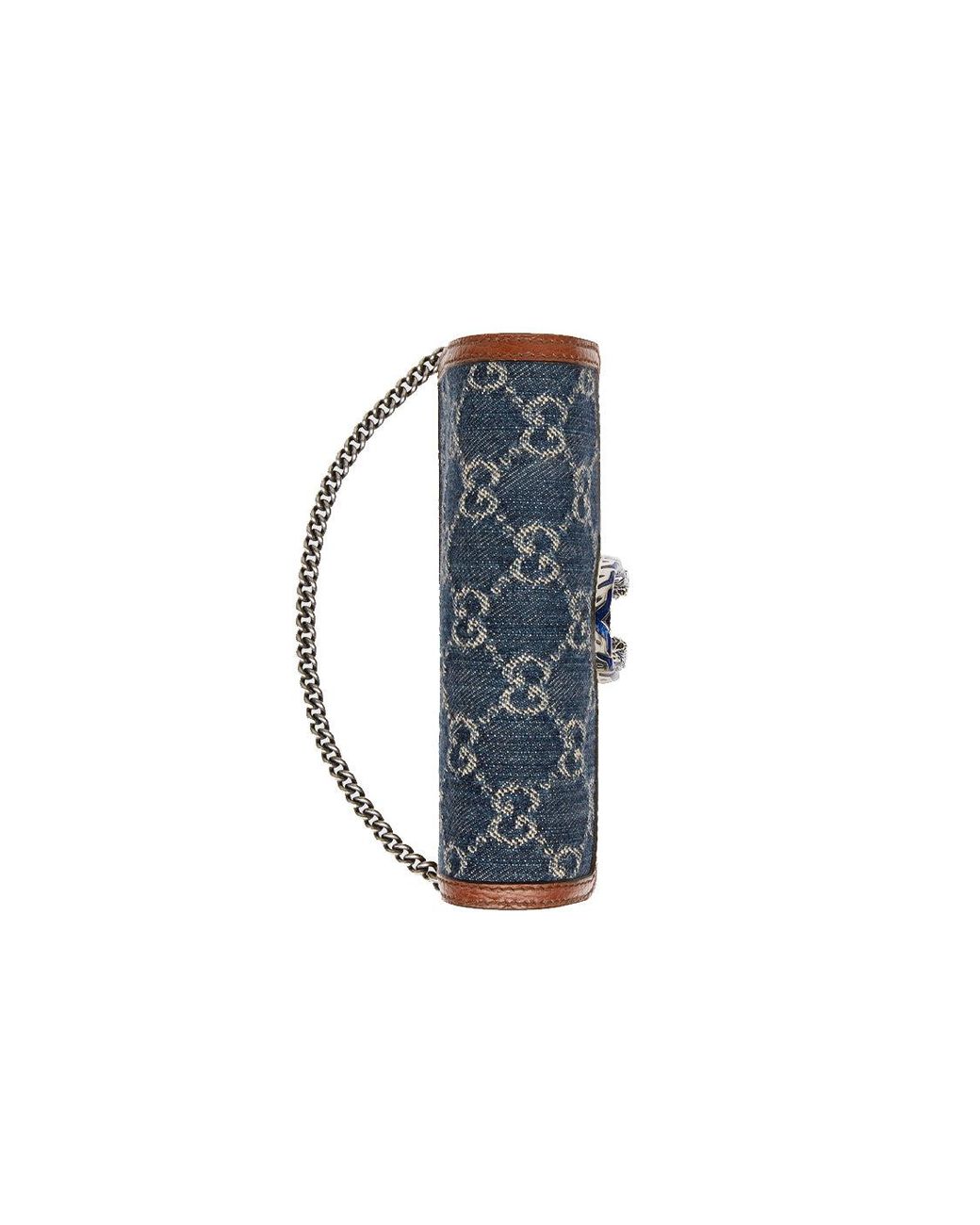 Gucci Blue (Wmns) Dionysus Logo Denim Messenger Bag Retro