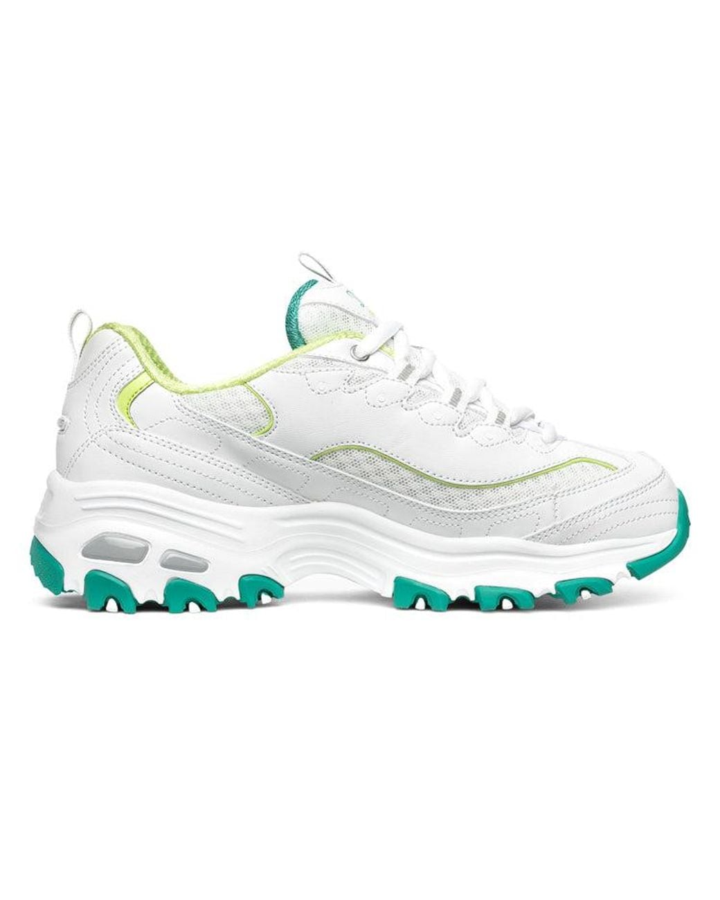 Skechers White (Wmns) D Lites 1.0 Low-Top Running Shoes
