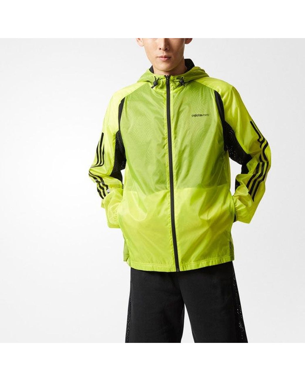 Adidas Green Neo Colorblock Casual Sports Jacket for men