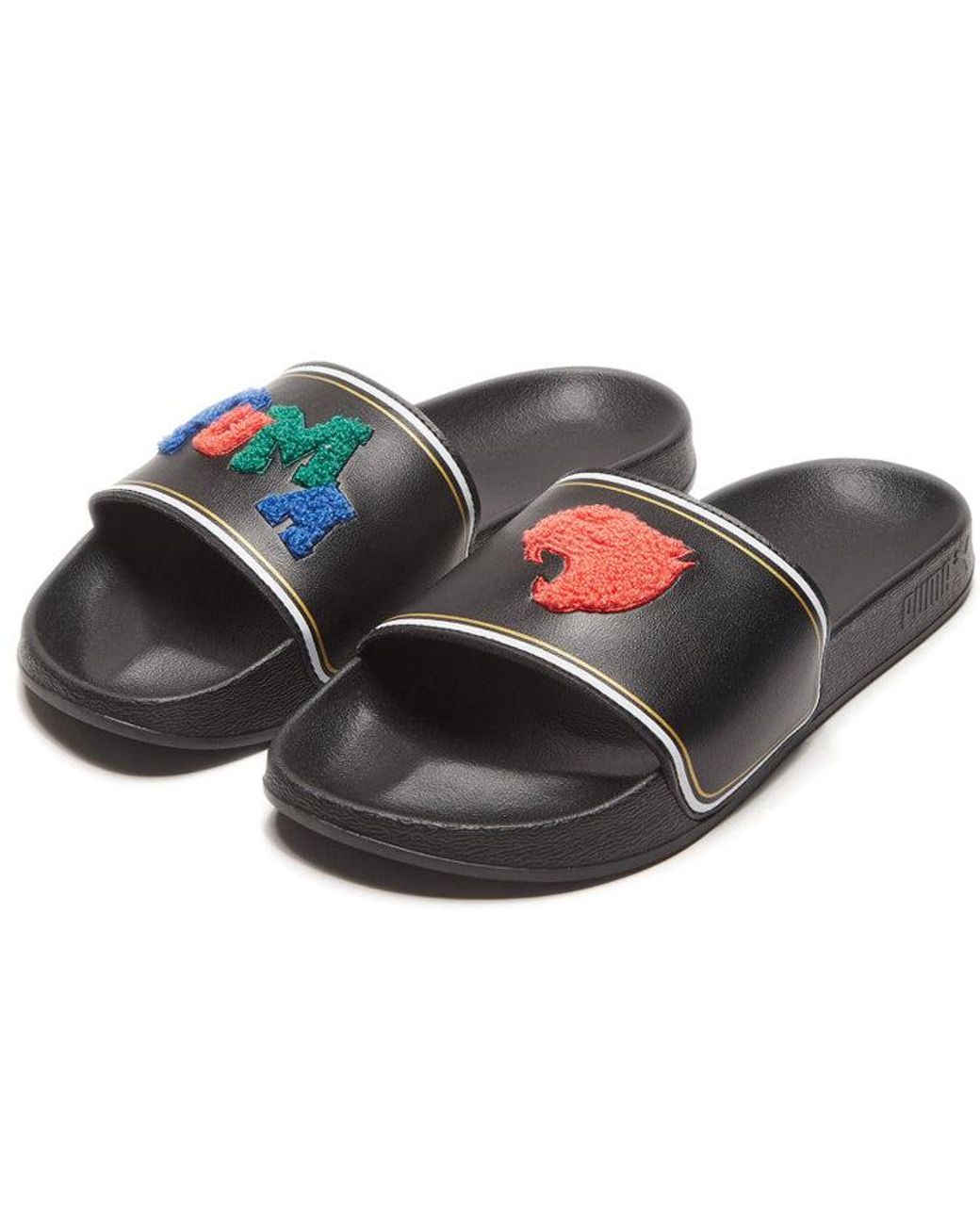 PUMA Black Leadcat Ftr Slide 'Badges for men