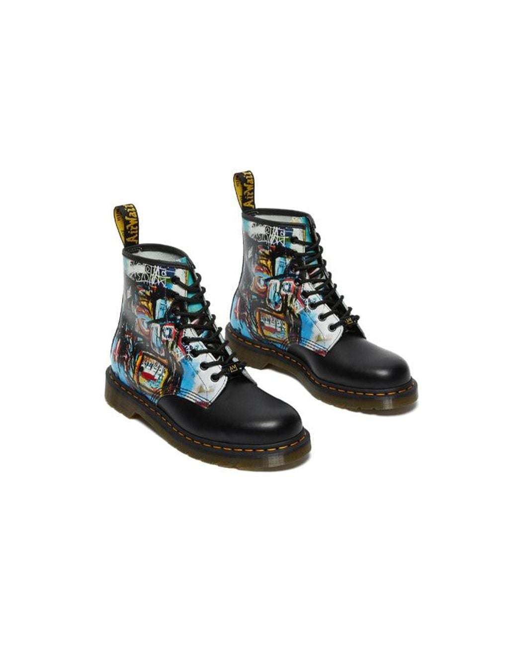 Dr. Martens Blue Basquiat X Crossover Cowhide Martin Boots Black