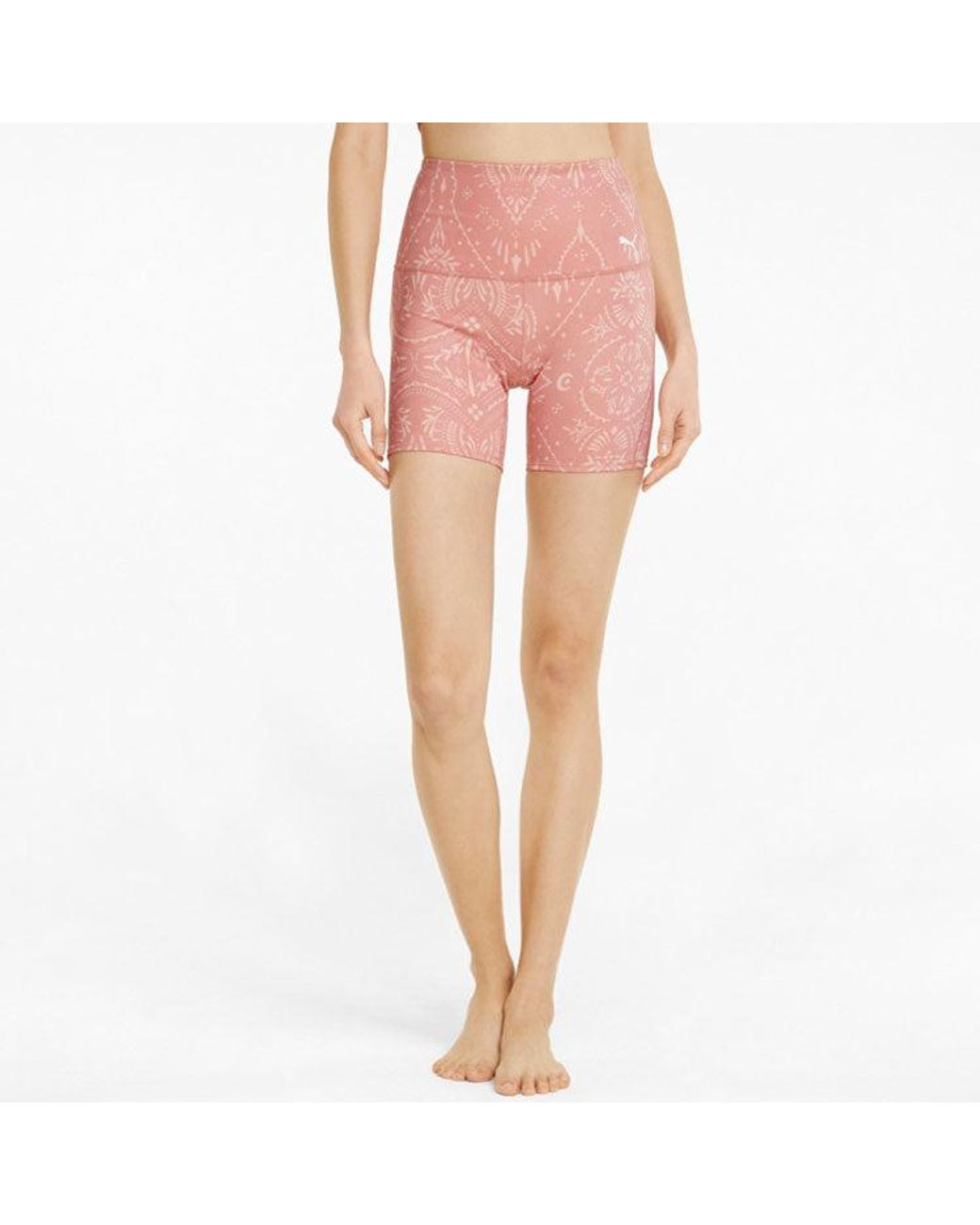 PUMA Pink (Wmns) Studio Printed 5 Inch Training Legging Short 'Rosette'