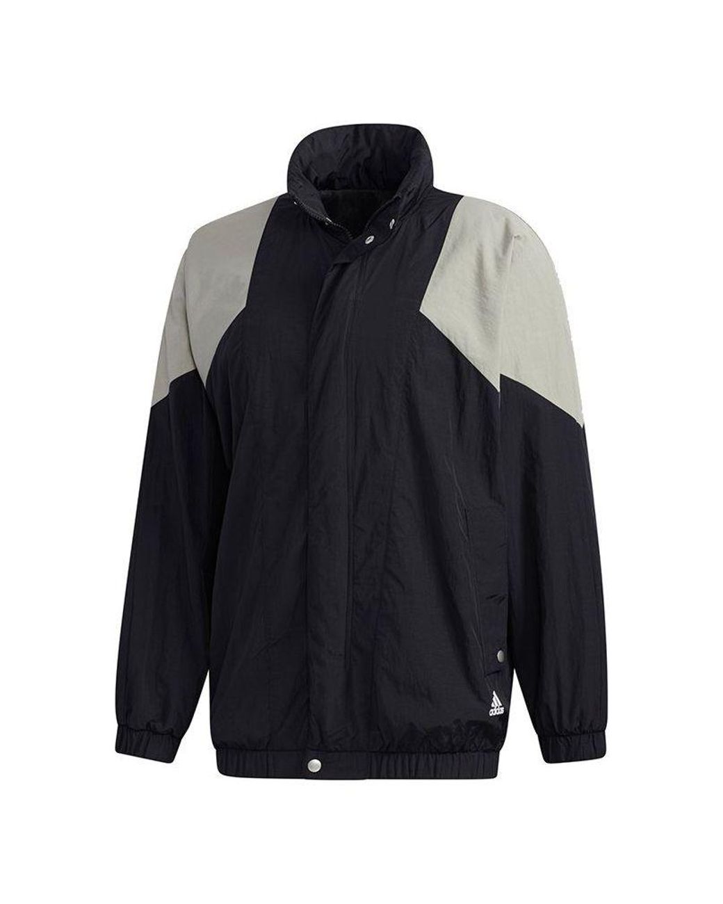 Adidas Blue Colorblock Alphabet Printing Casual Jacket for men