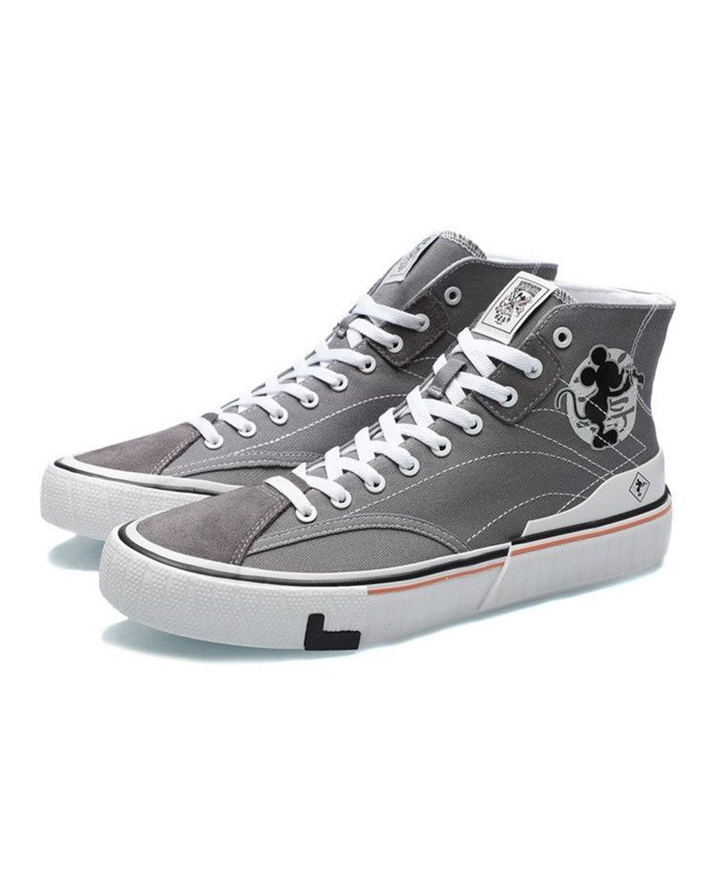 Li-ning Gray X Mickey Mouse Canvas Hi Shoes for men
