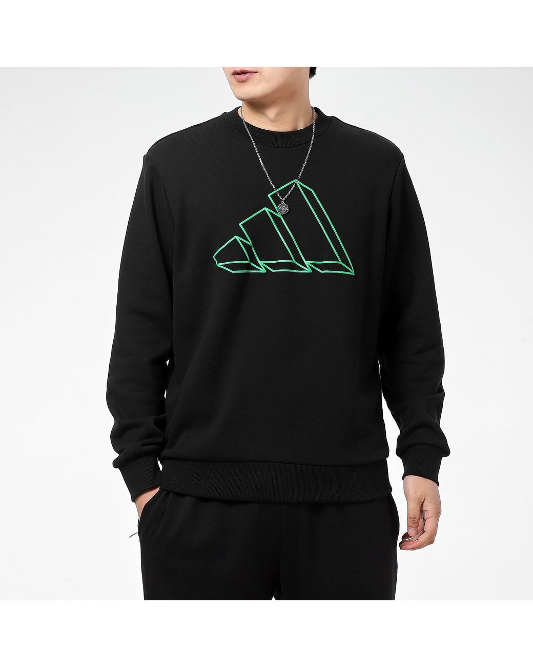 Adidas Blue Sportswear Graphic Crew Sweatshirt for men