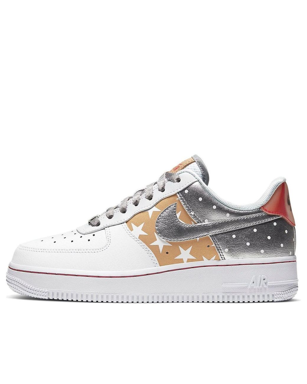 Nike White (Wmns) Air Force 1 Low 'Metallic Stars'