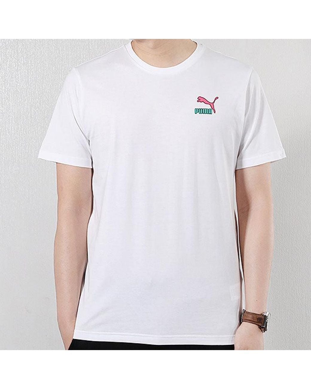 PUMA White Back Large Logo Loose Short Sleeve for men