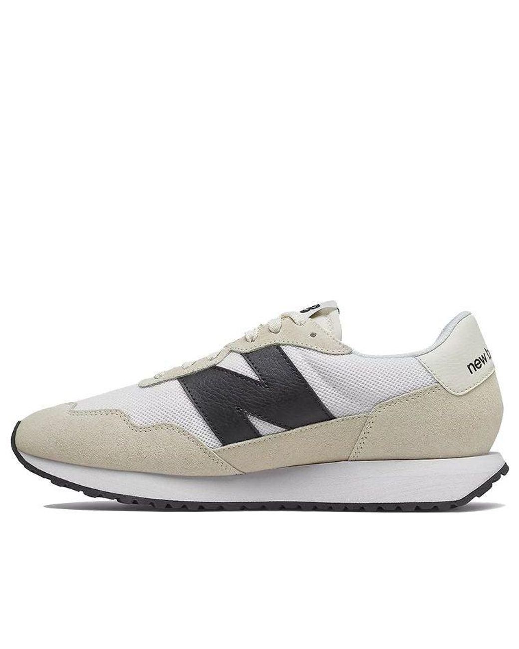 New Balance White 237 In Beige/black Suede/mesh for men