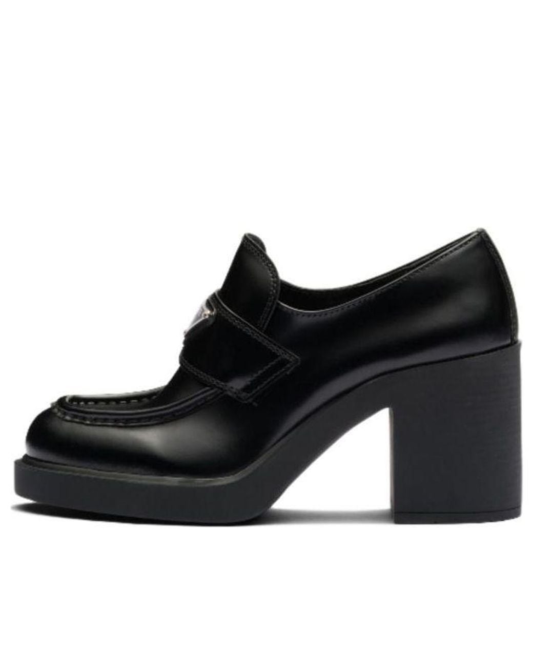 Prada Black (Wmns) Chocolate Brushed Leather Loafers