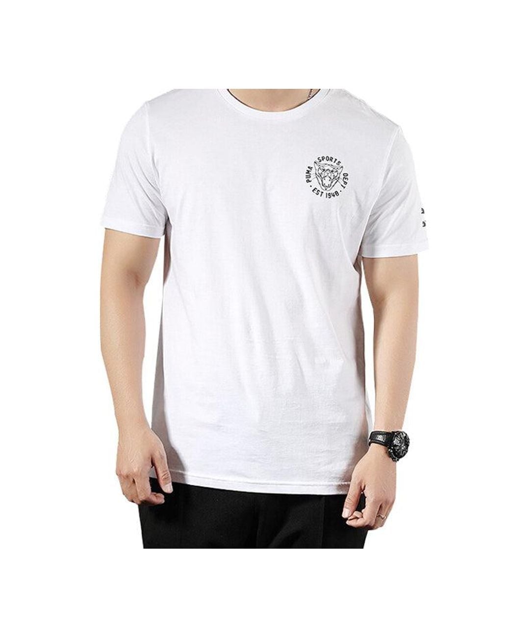 PUMA White Graphic Vintage Cat Tee for men