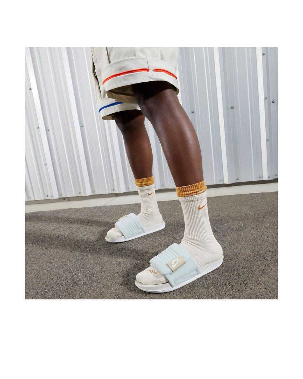 Nike White Offcourt Adjust Slide 'Light Sail' for men