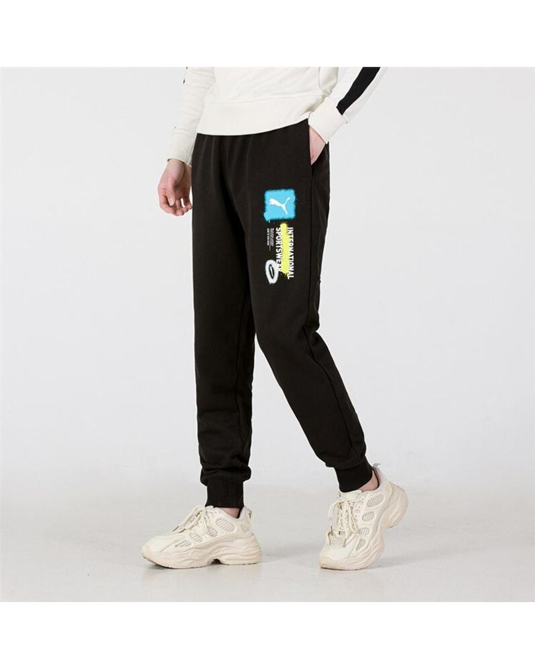 PUMA Black Logo International Sportswear Pants for men