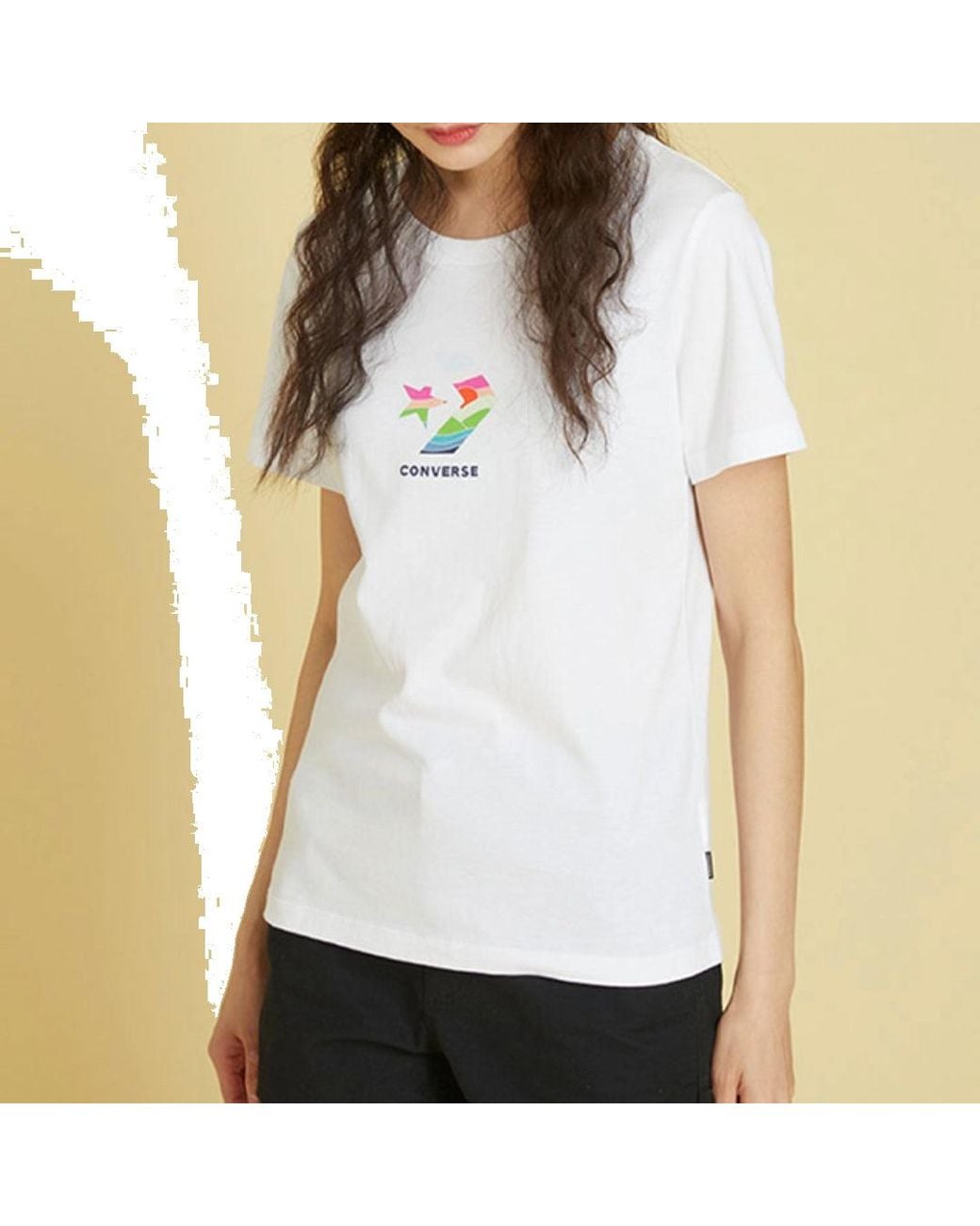 Converse White (Wmns) Sun Fill Star Chevron Classic T-Shirt