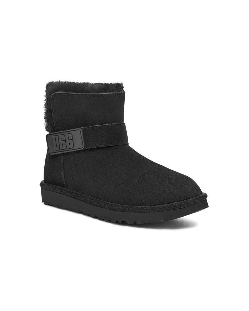 Ugg Black (Wmns) Mini Bailey Graphic Logo Strap Boots