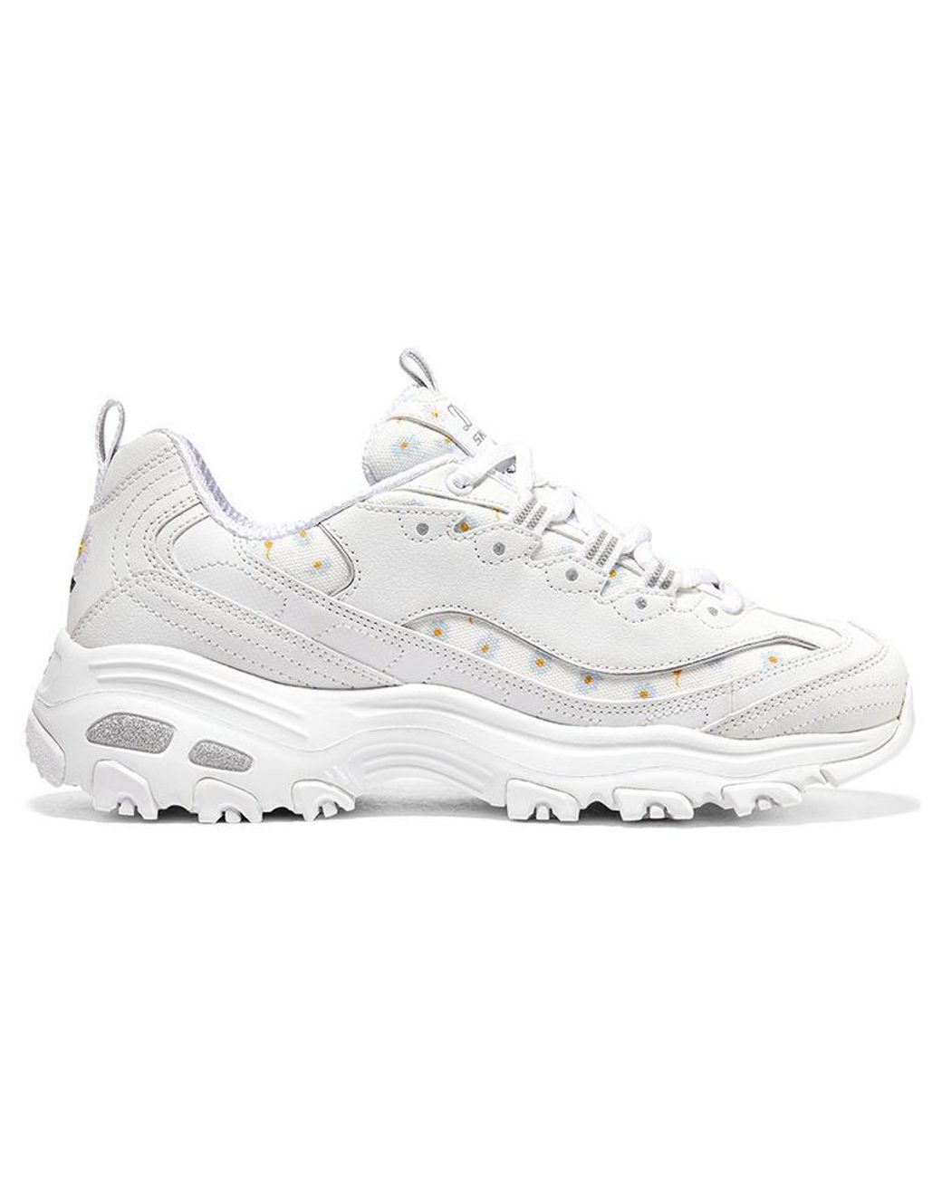 Skechers White (Wmns) D'Lites 1.0 Sneakers