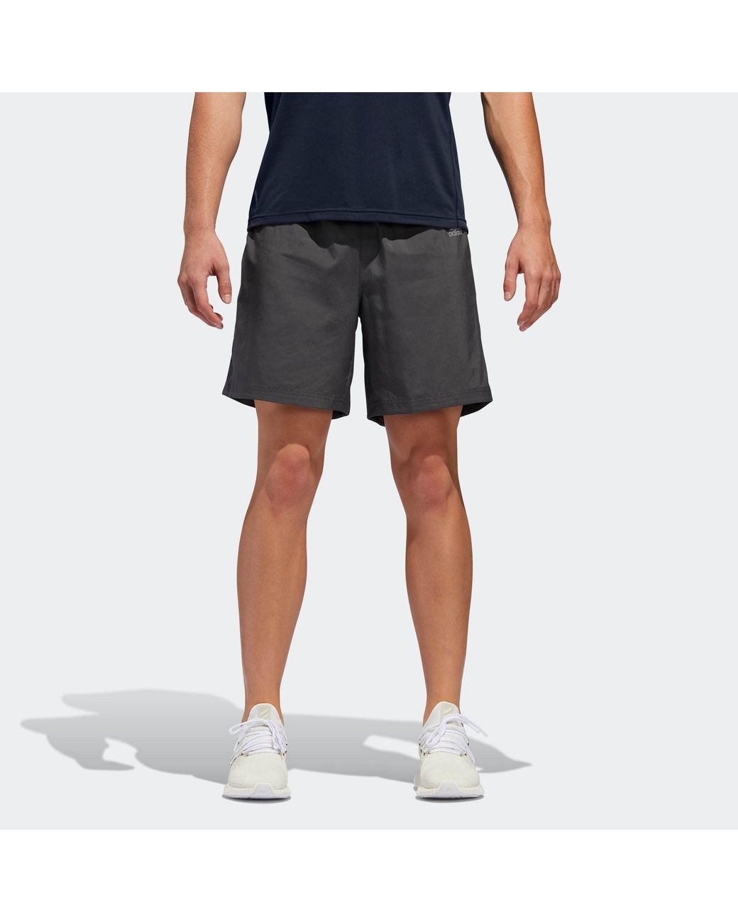 Adidas Black Own The Run Sho Training Sports Reflective Stripe Woven Shorts for men