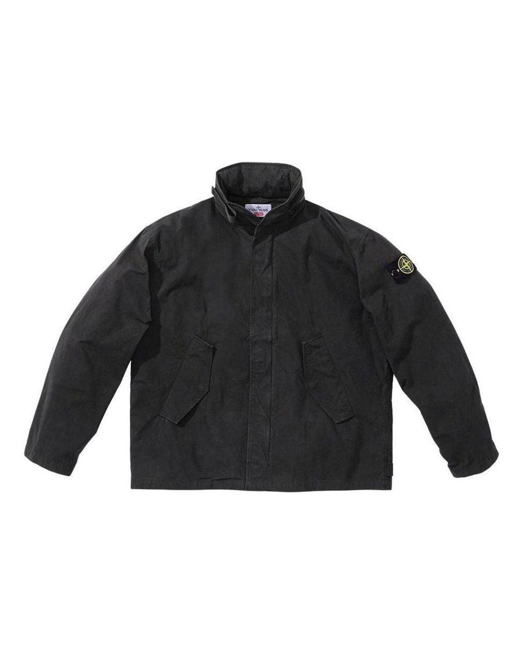 Supreme Black X Stone Island Cotton Cordura Shell Jacket for men