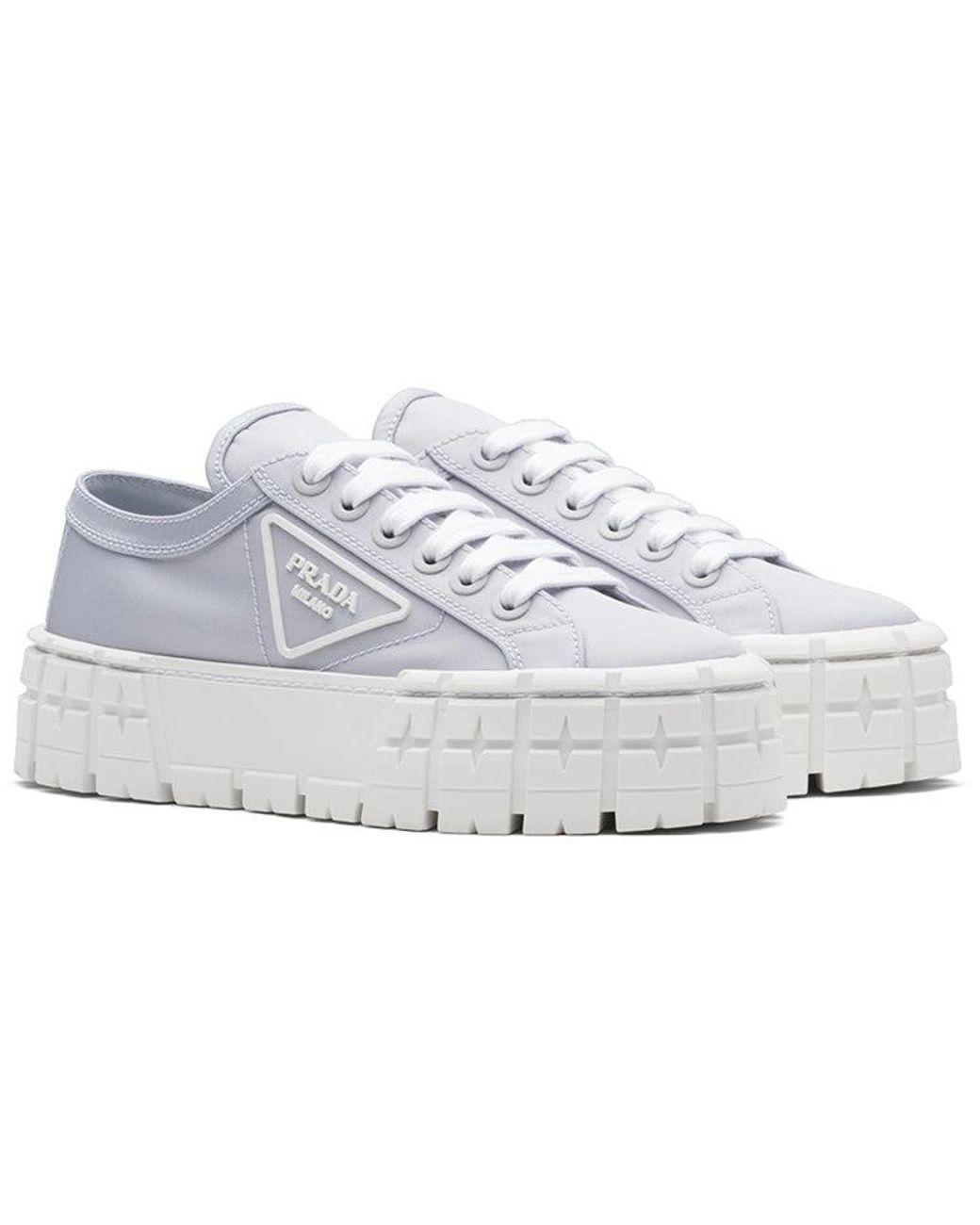 Prada White (Wmns) Double Wheel Re-Nylon Gabardine Sneakers 'Pale'