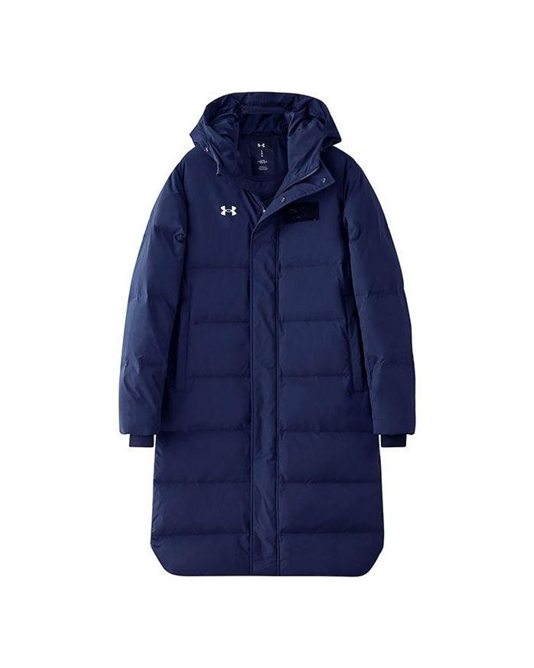 Under Armour Blue Long Puffer Jacket 'College' for men