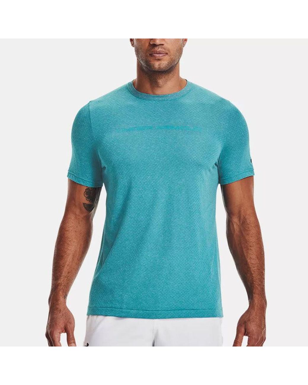 Under Armour Blue Rush Seamless T-Shirt 'Aqua' for men
