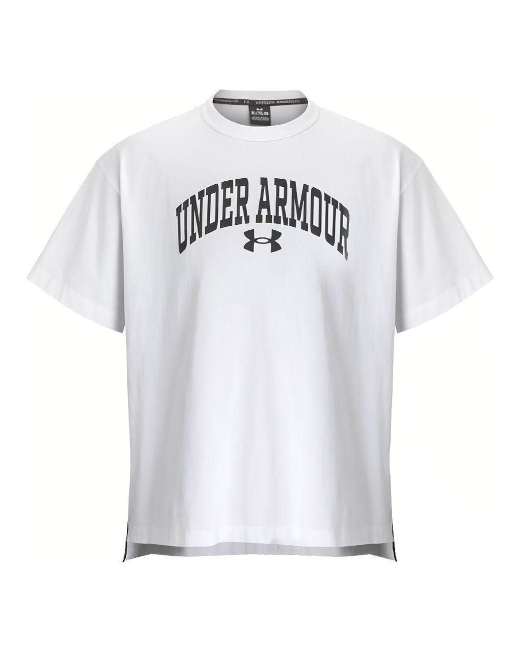 Under Armour White Apac Half Sleeve Wordmark Logo T-Shirt