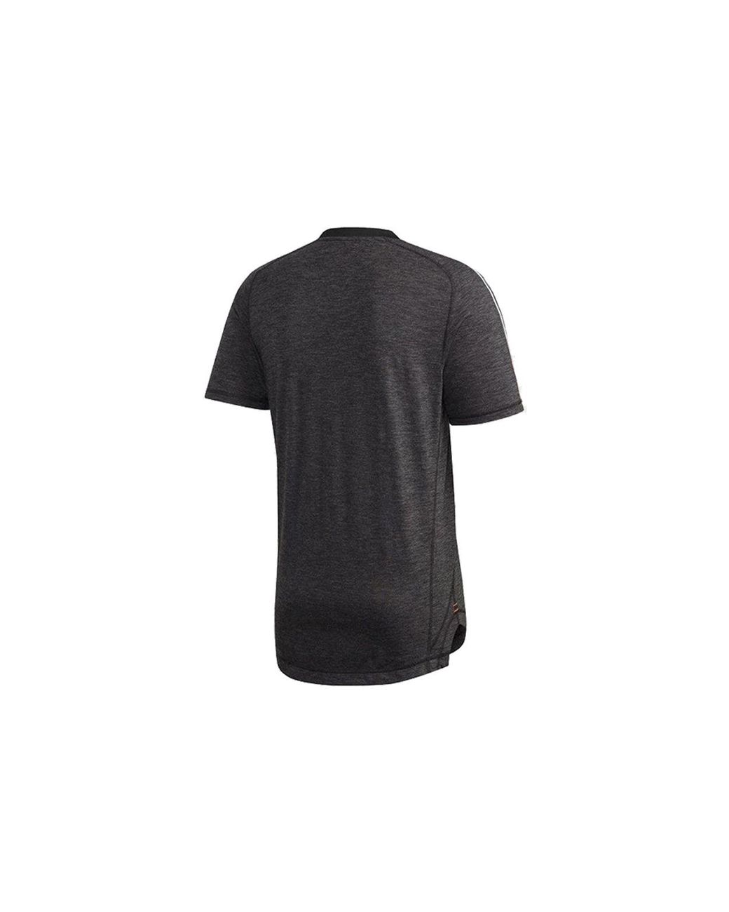 Adidas Black Tan Tec Tee 2 Soccer/Football Training Breathable Sports Short Sleeve for men