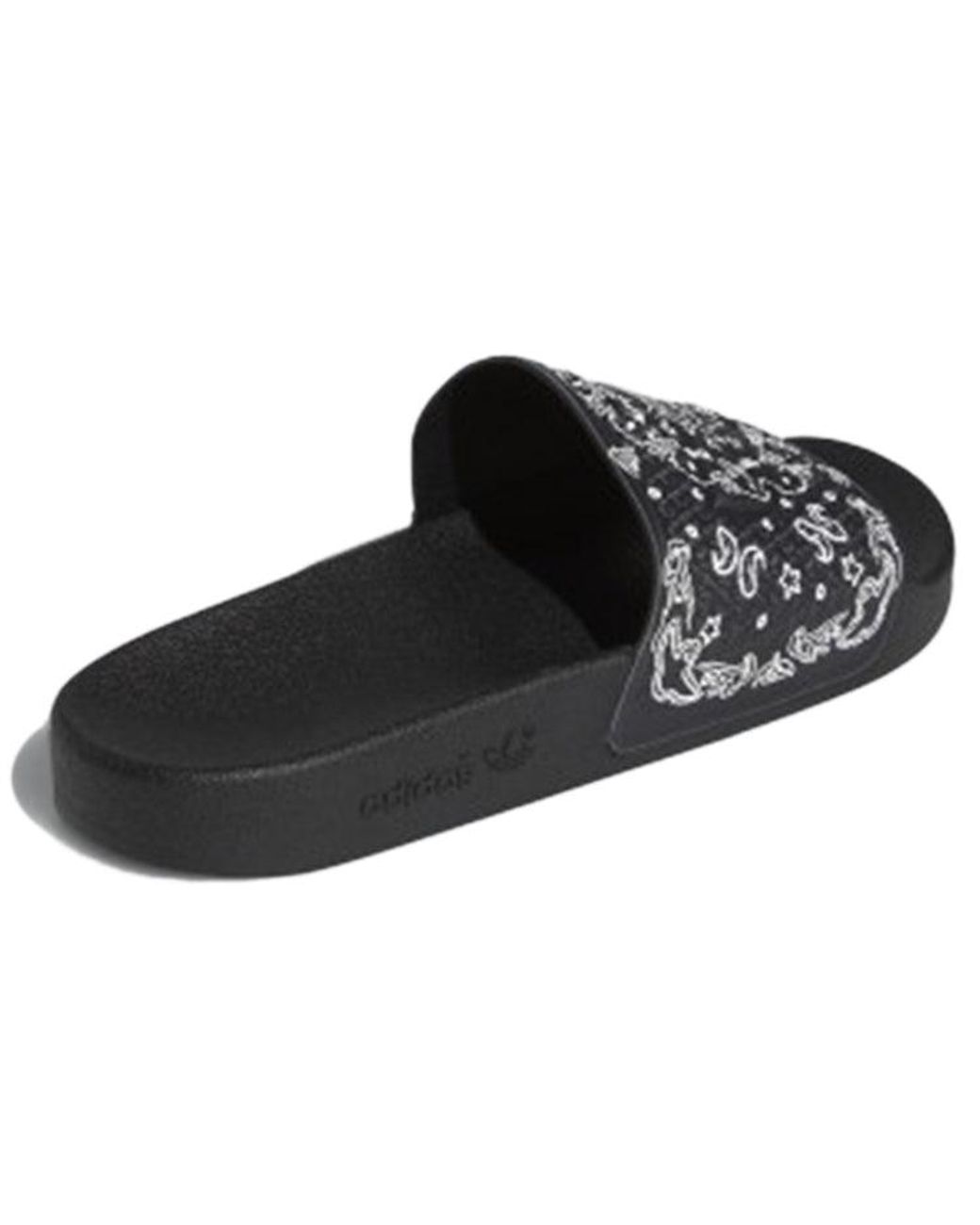 Adidas Black Shmoofoil Slides 'Bandana' for men
