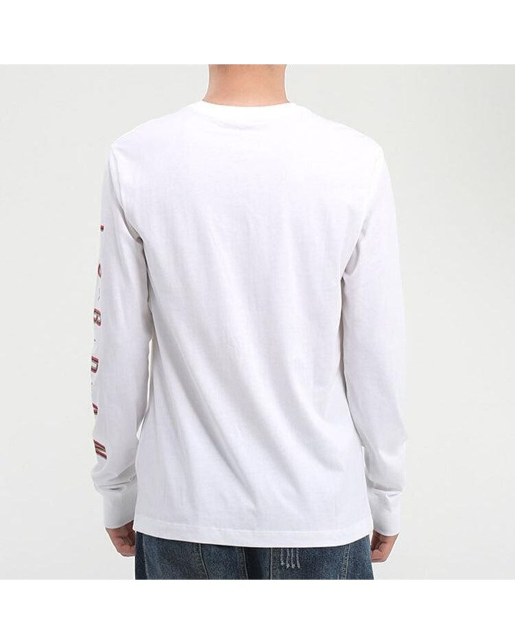 Nike White Alphabet Multi-Color Logo Round Neck Long Sleeves for men