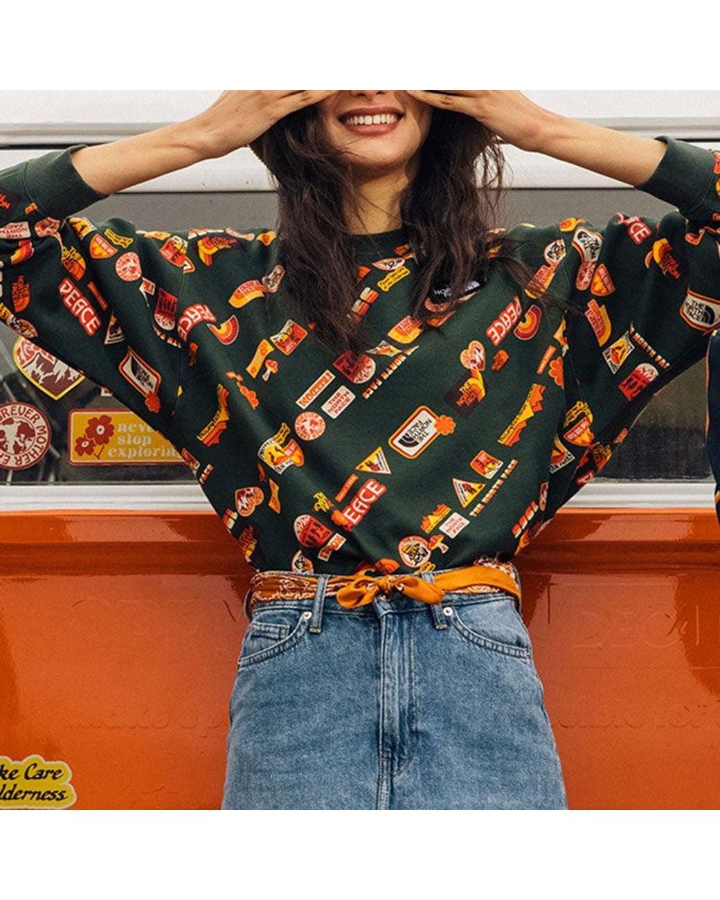The North Face Green (Wmns) Vanlife Logo Sweater