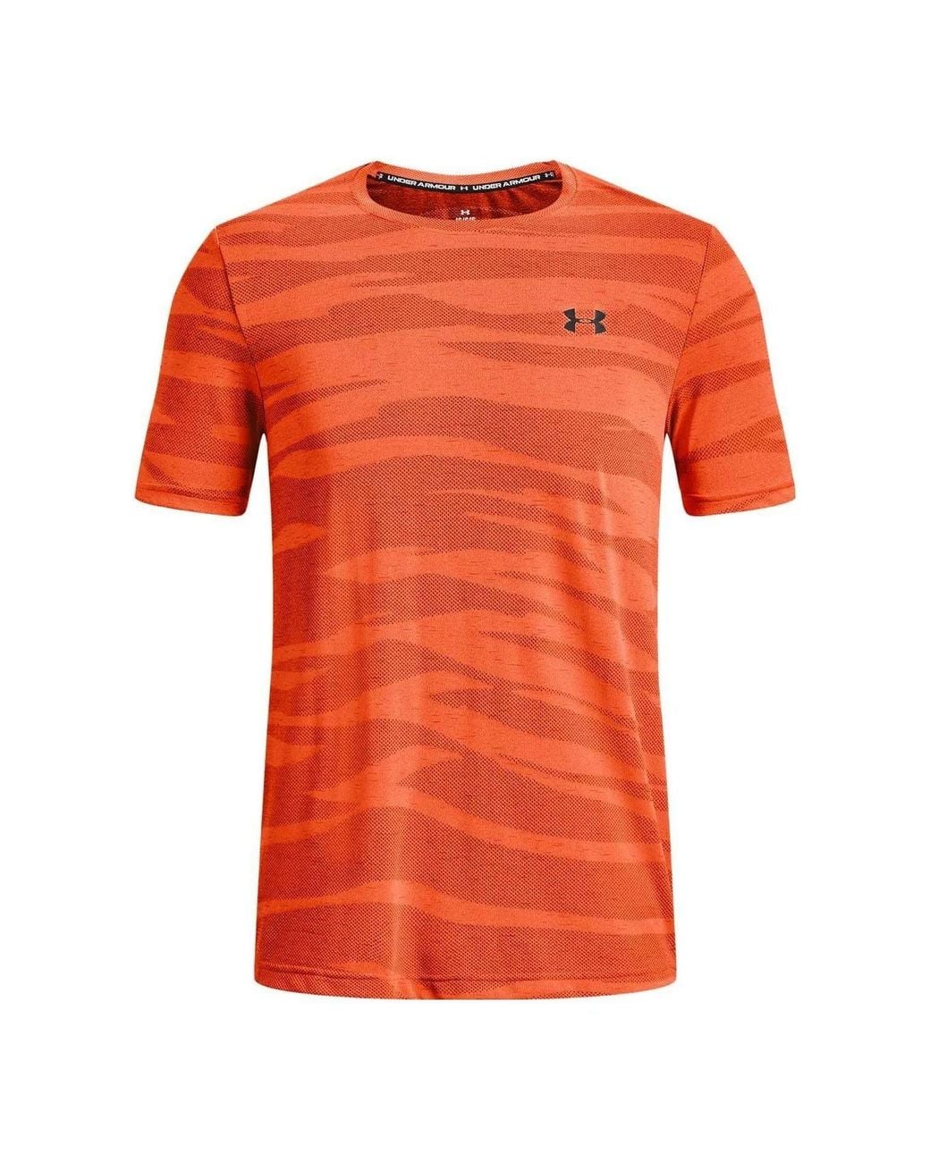 Under Armour Orange Seamless Wave T-Shirt for men