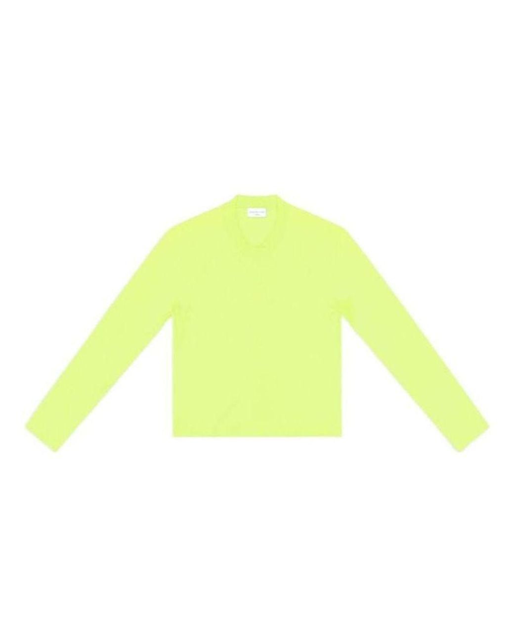 Balenciaga Yellow Crewneck Long Sleeve Top 'Fluo' for men