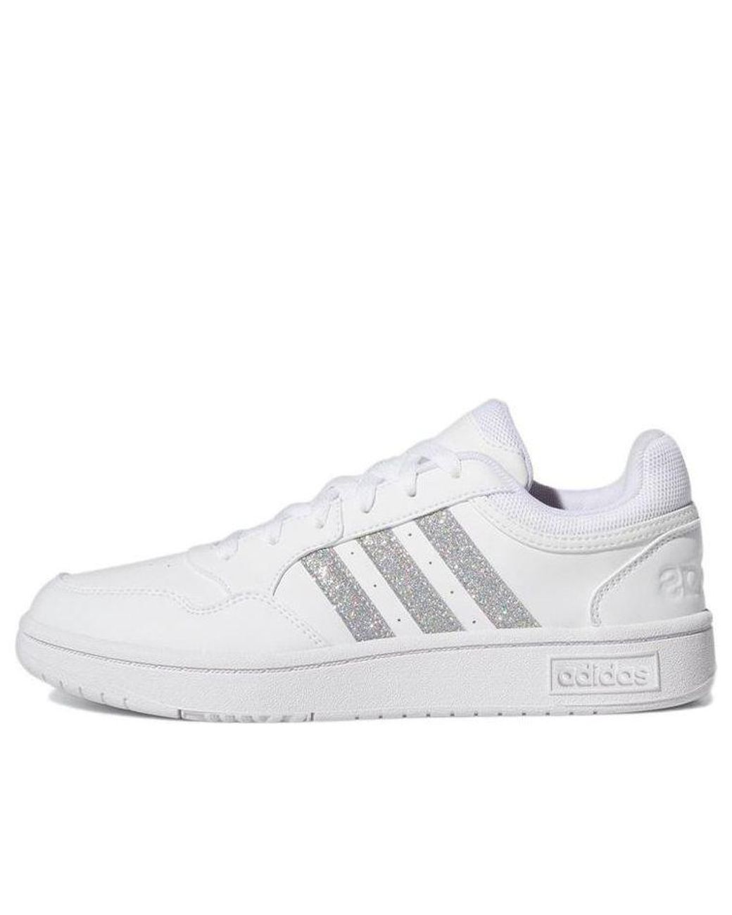 adidas Neo Hoops 3.0 Low Cut Tennis Shoes 'white Silver Metallic' | Lyst