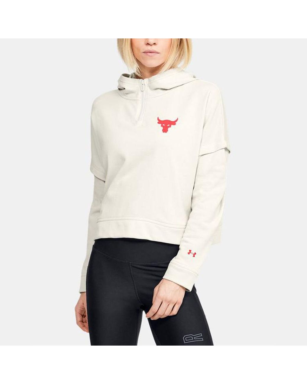 Under Armour White (Wmns) X Project Rock Terry Hoodie