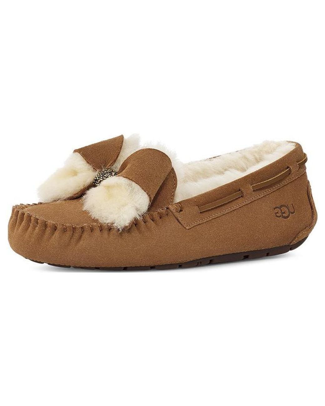 Ugg Brown (Wmns) Dakota Fur Bow 'Chestnut'