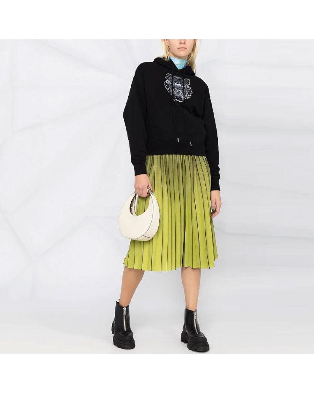 KENZO Black (Wmns) Ss21 Tiger Head Embroidered Long Sleeves Hoodie