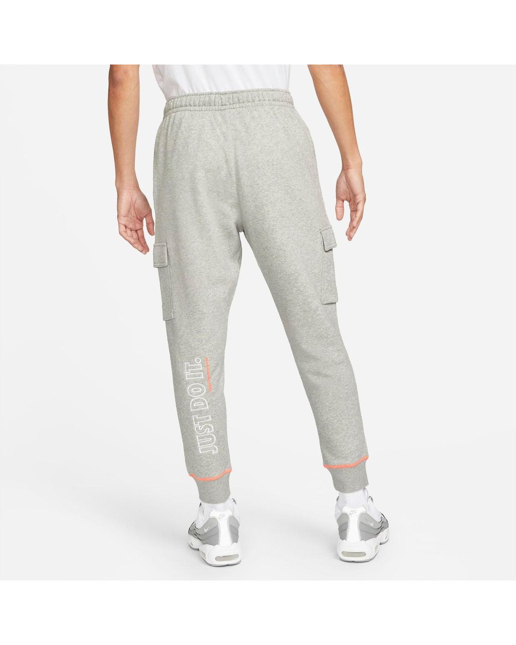Nike Gray Sportswear Just Do It Fleece Cargo Pants 'Dark Heather' for men