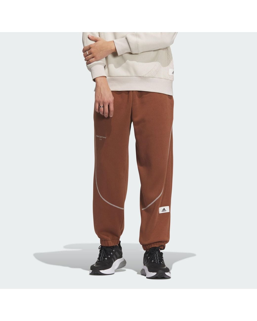 Adidas Brown St Side Knit Pants for men