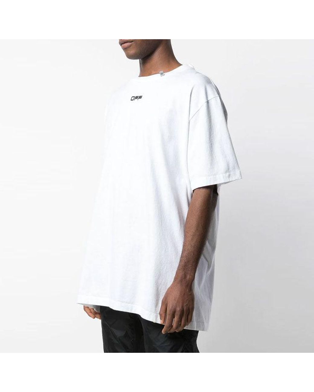 Off-White c/o Virgil Abloh Black Ss20 Caravaggio Square Back Logo Print Short Sleeve Tee for men