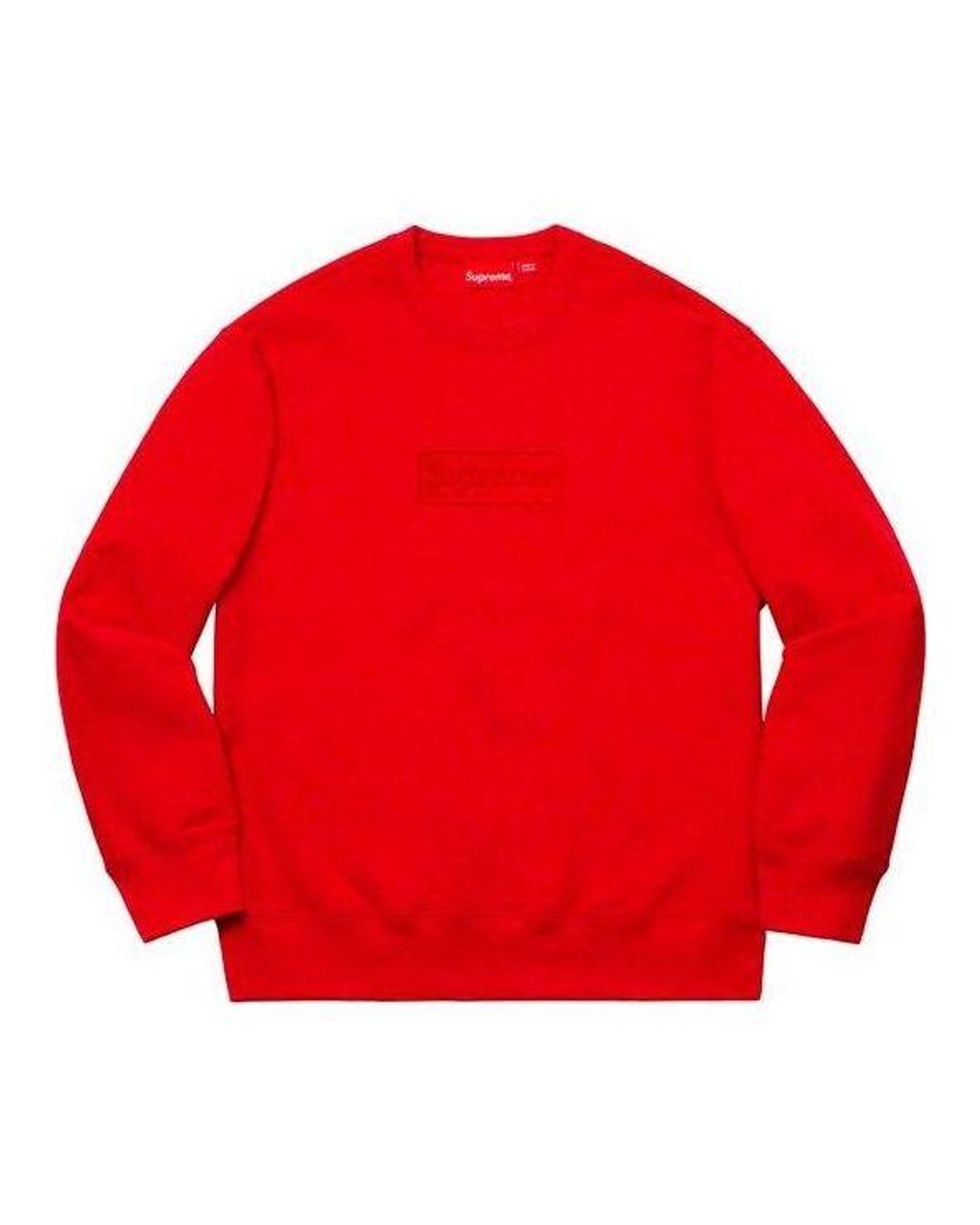 Supreme Red Cutout Logo Crewneck for men