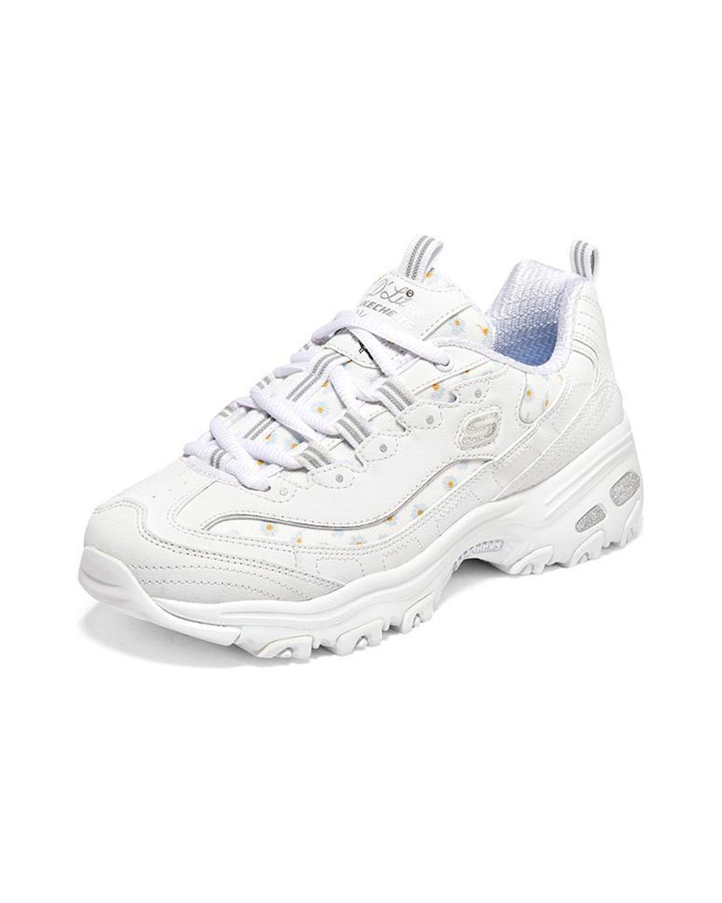 Skechers White (Wmns) D'Lites 1.0 Sneakers