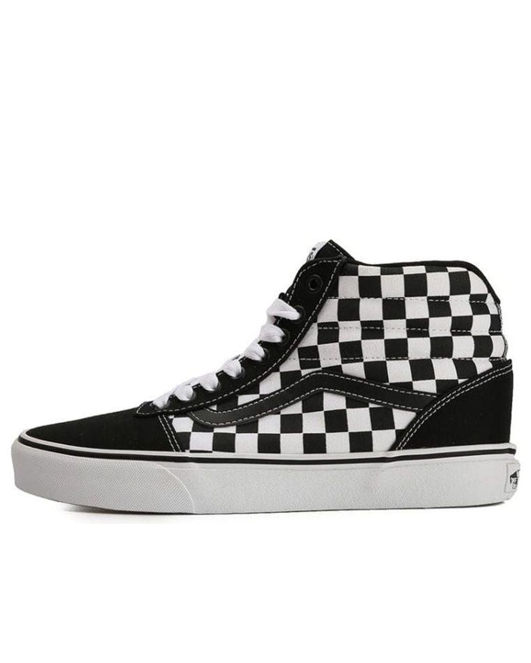 Vans Black Ward High 'Checkerboard' for men