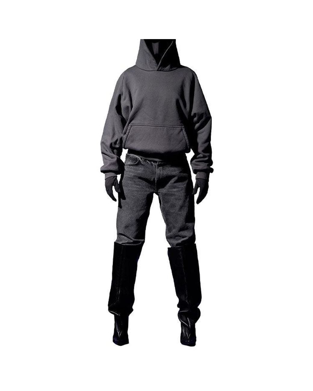 Yeezy Gap Ss22 Logo Shrunken Hoodie 'Dark' in Grey for Men | Lyst UK