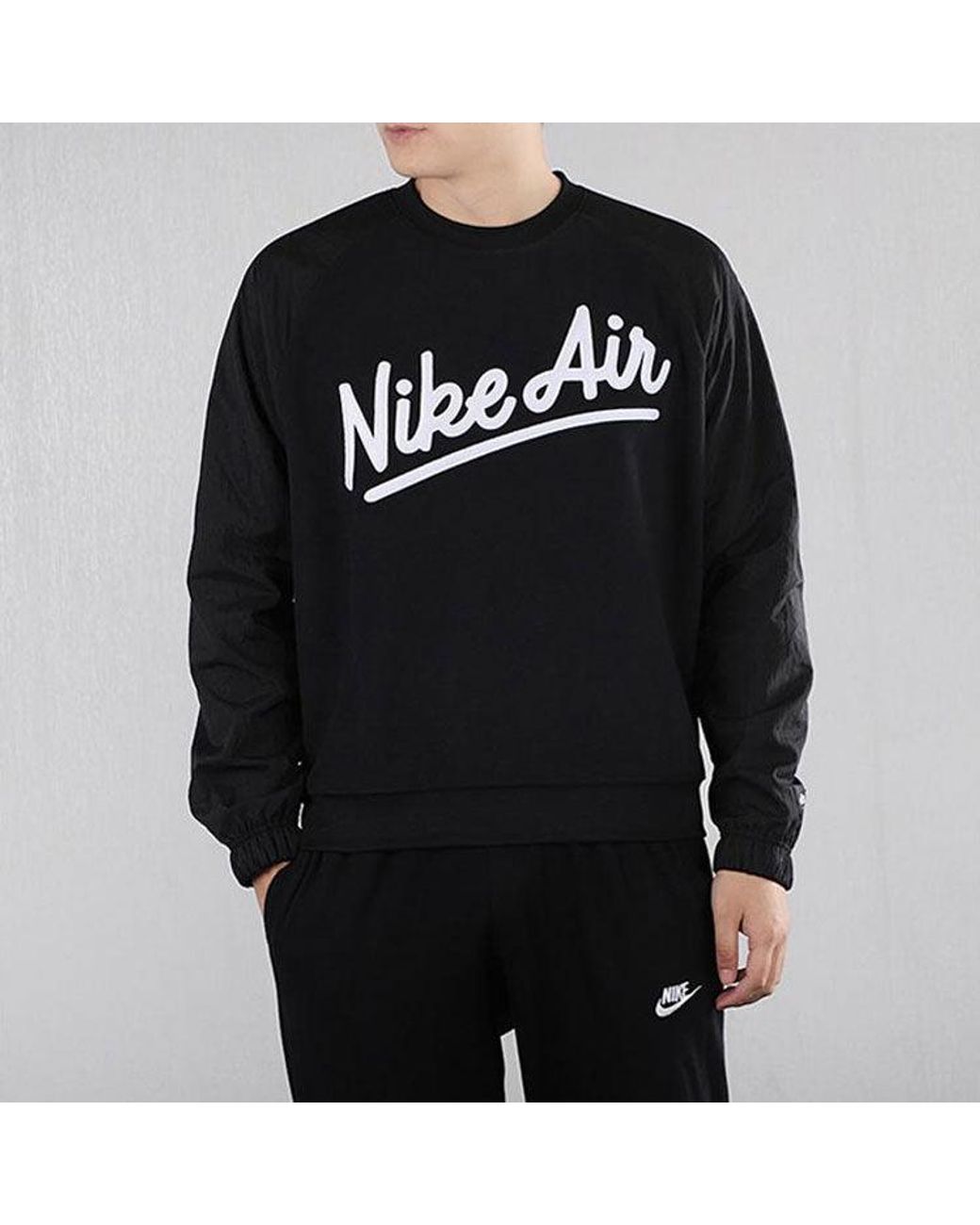 Nike Black As Sportswear Air Crew Mx Ssnl for men