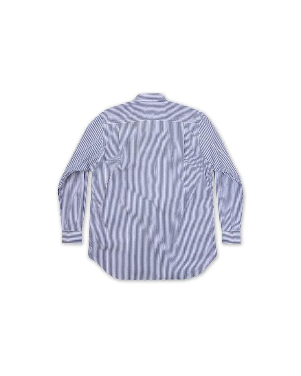 COMME DES GARÇONS PLAY Blue Emblem Striped Button Down for men