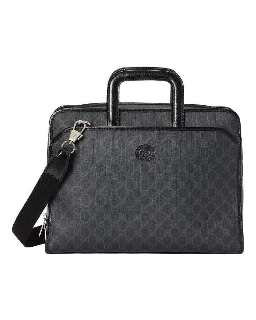 Gucci Black Briefcase With Interlocking G for men