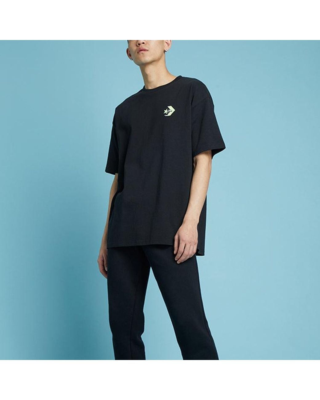 Converse Black Logo Printing Round Neck Short Sleeve for men