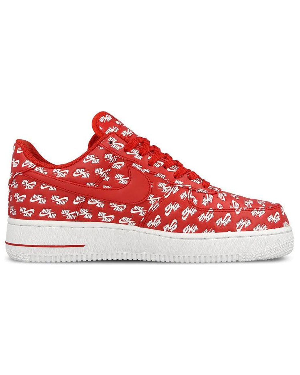Nike Red Air Force 1 Low 07 Qs 'All Over Logo' for men