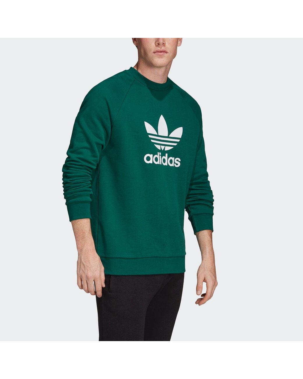Adidas Green Originals Casual Sports Round Neck Pullover for men