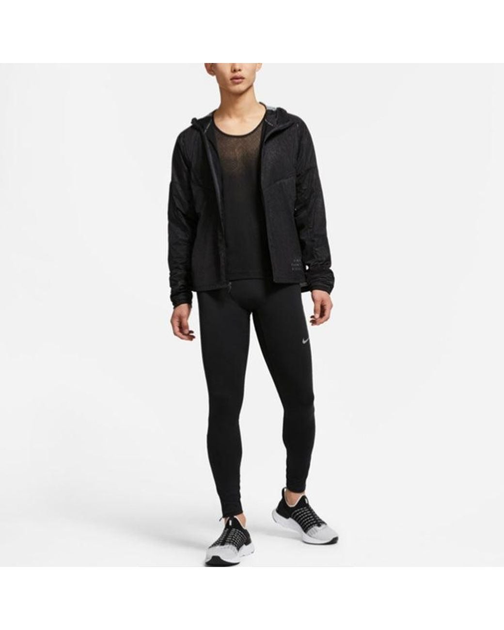 Nike Black Casual Hooded Running Jacket for men